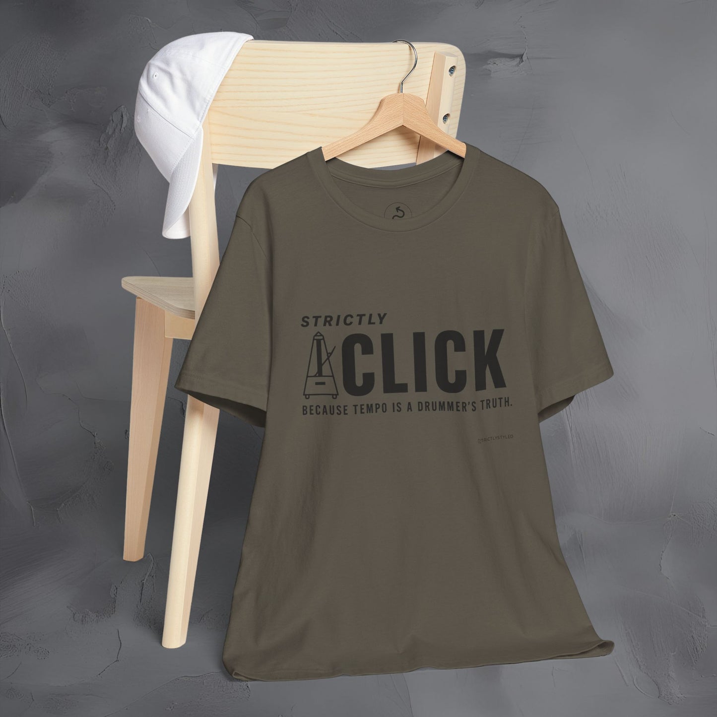 Strictly Click T-Shirt – Drum & Rhythm Graphic Tee - Tempo Is the Drummer’s Truth