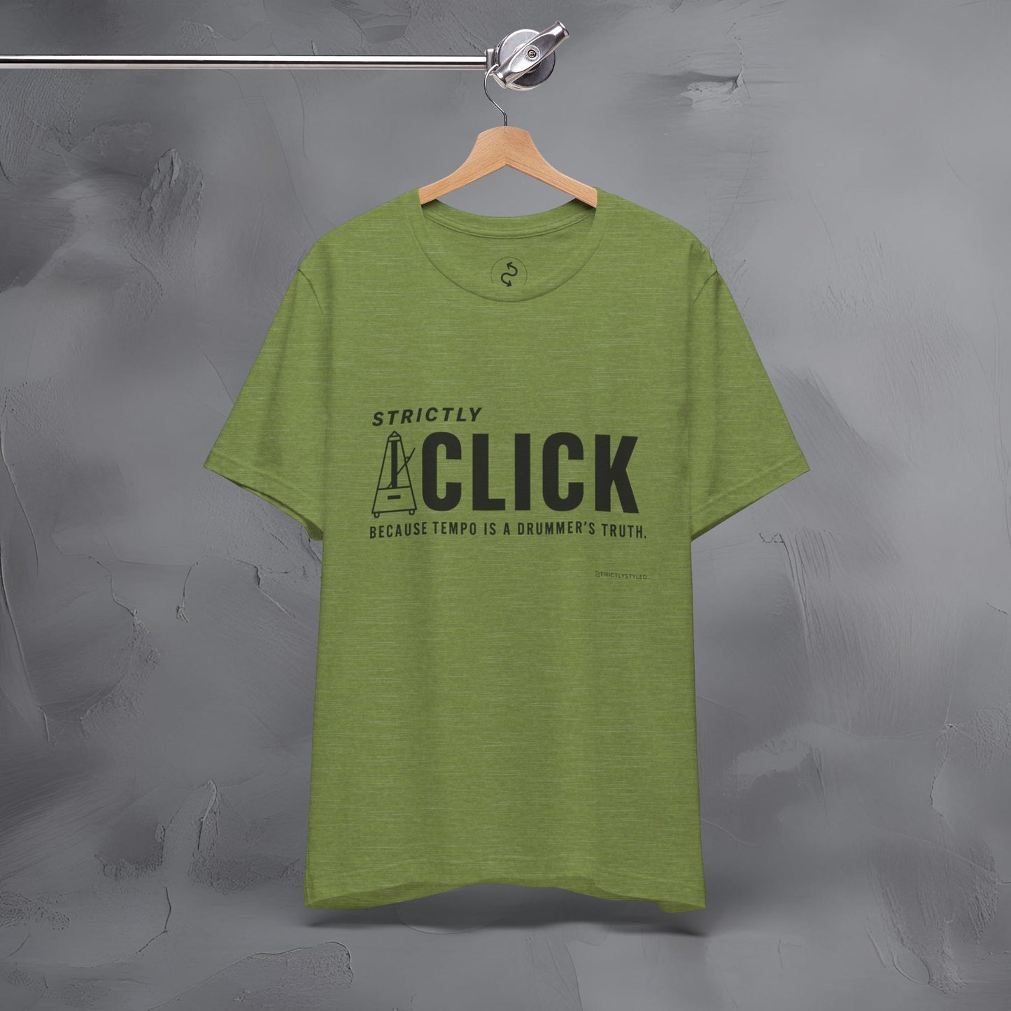 Strictly Click T-Shirt – Drum & Rhythm Graphic Tee - Tempo Is the Drummer’s Truth