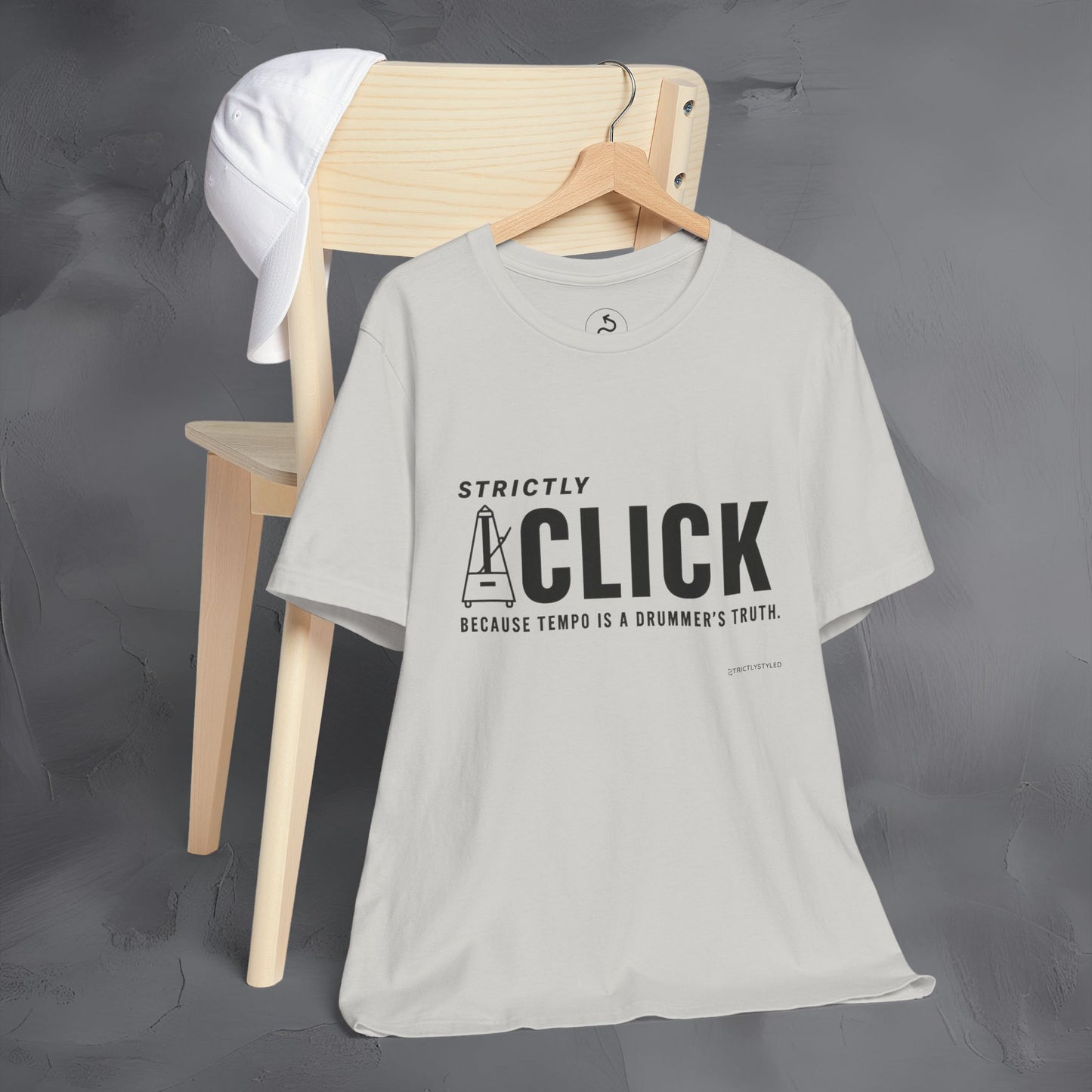 Strictly Click T-Shirt – Drum & Rhythm Graphic Tee - Tempo Is the Drummer’s Truth