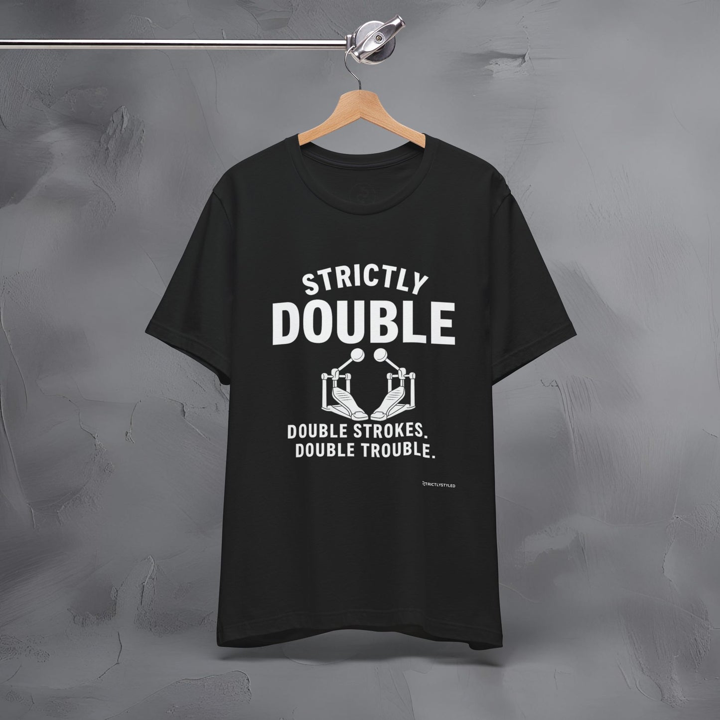 Strictly Double Stroke – Double Trouble Drummer T-Shirt
