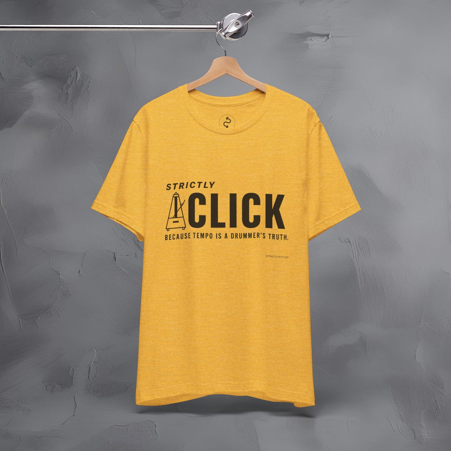 Strictly Click T-Shirt – Drum & Rhythm Graphic Tee - Tempo Is the Drummer’s Truth