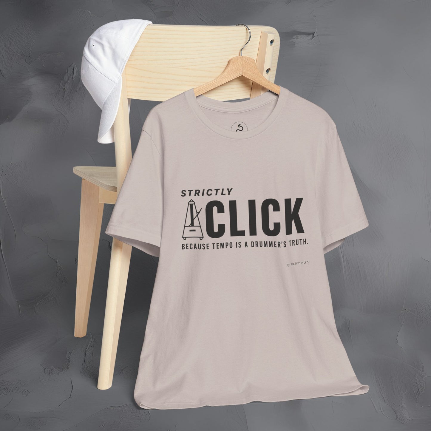 Strictly Click T-Shirt – Drum & Rhythm Graphic Tee - Tempo Is the Drummer’s Truth