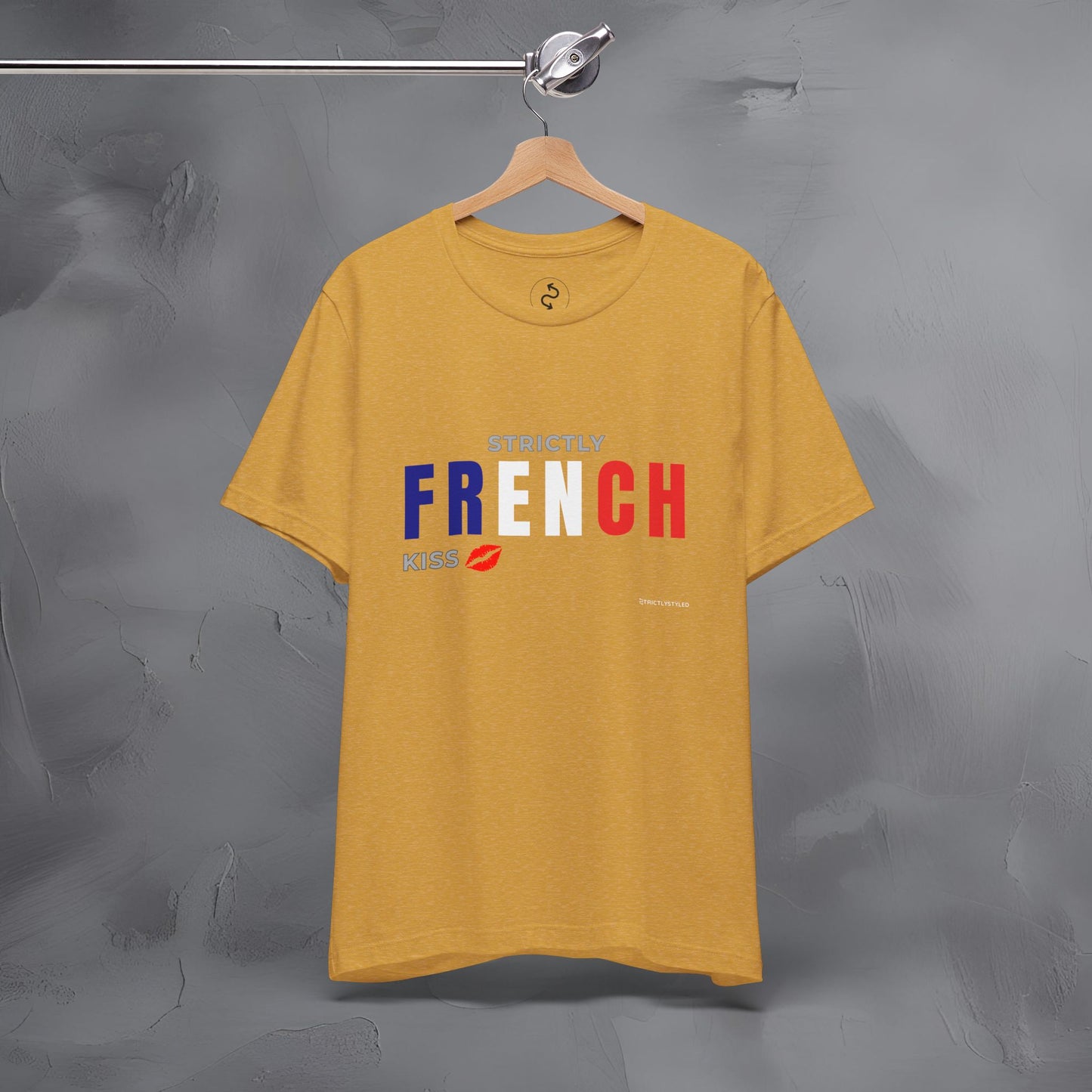 Strictly French Kiss T-Shirt - Romantic Parisian Graphic Tee - Fun French Lifestyle Shirt