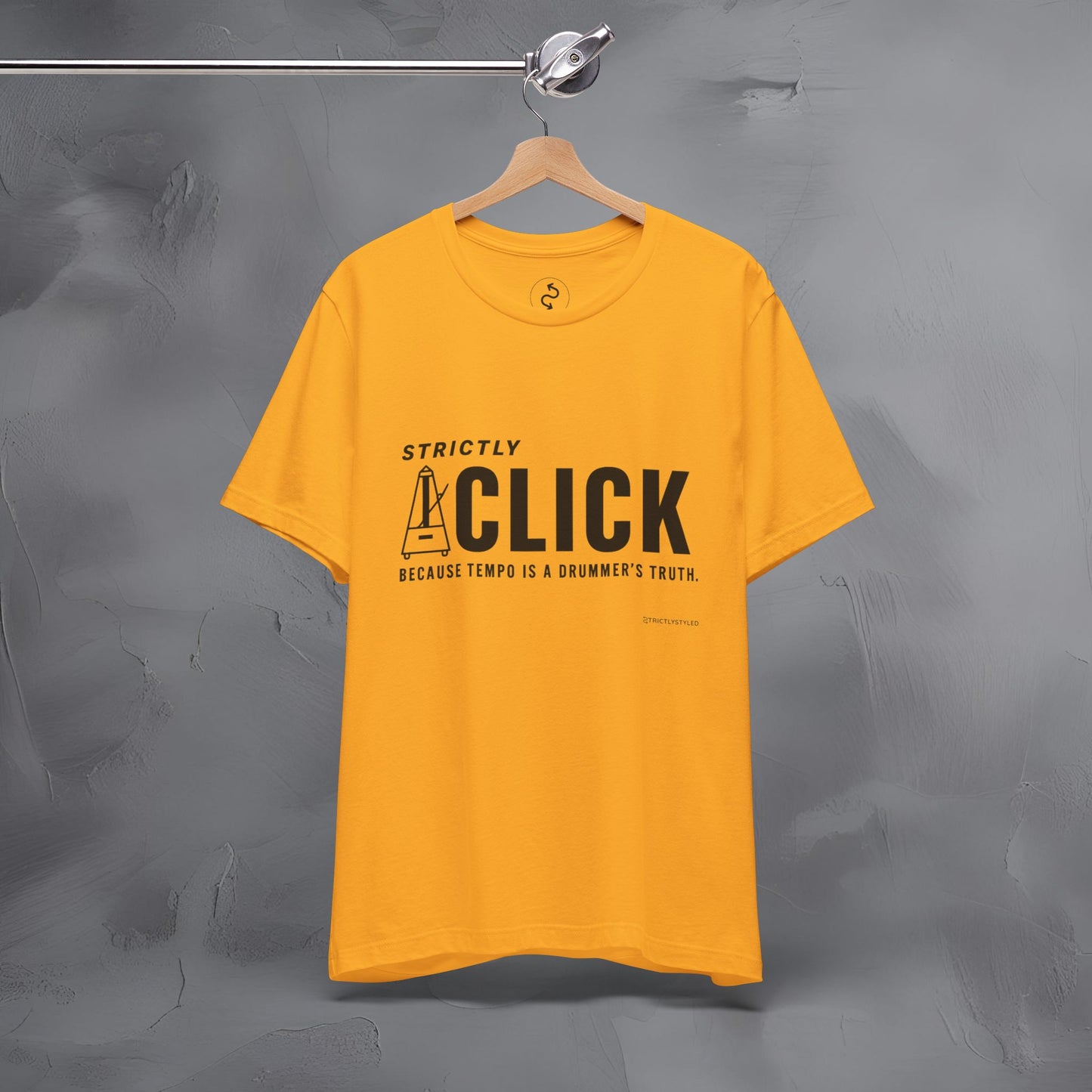 Strictly Click T-Shirt – Drum & Rhythm Graphic Tee - Tempo Is the Drummer’s Truth