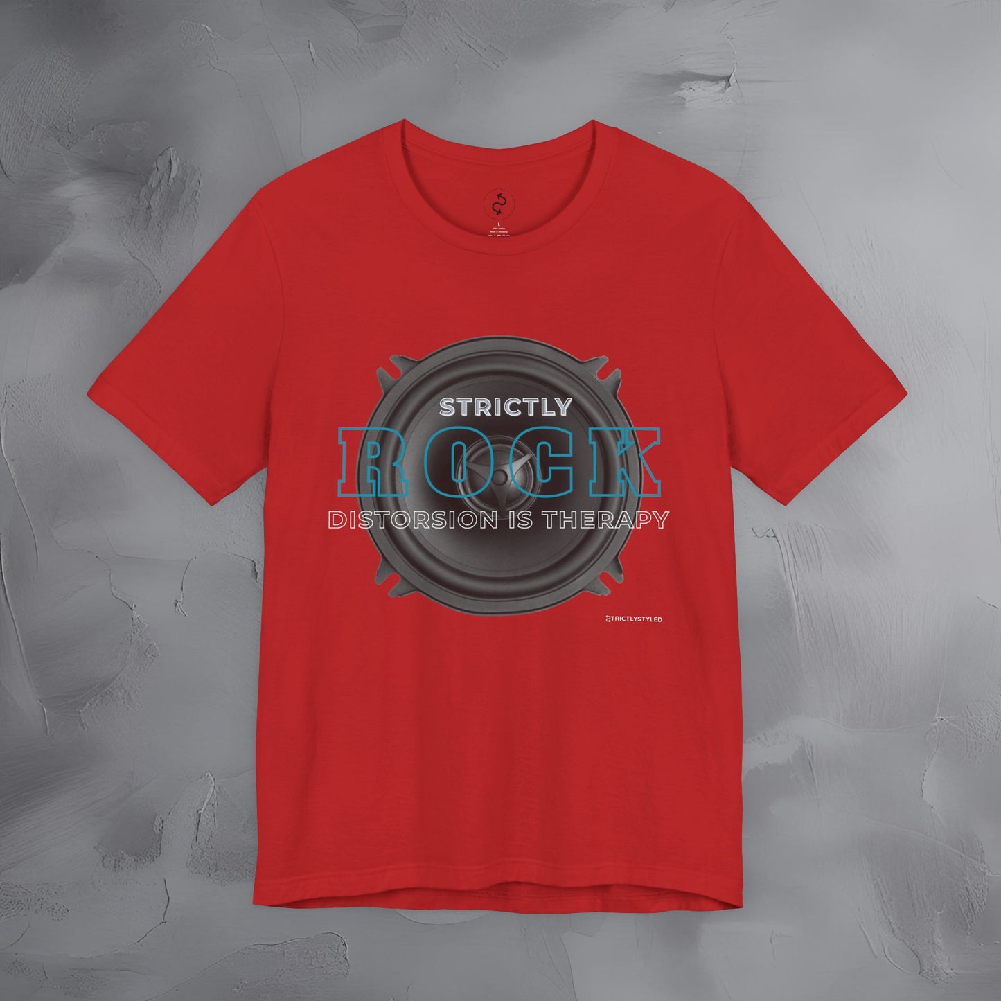 Strictly Rock T-Shirt – Guitar & Band Graphic Tee - Distortion Is Therapy