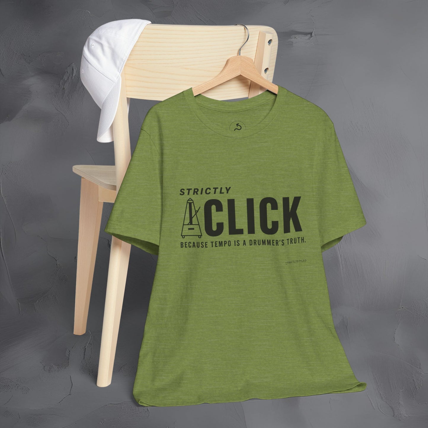 Strictly Click T-Shirt – Drum & Rhythm Graphic Tee - Tempo Is the Drummer’s Truth