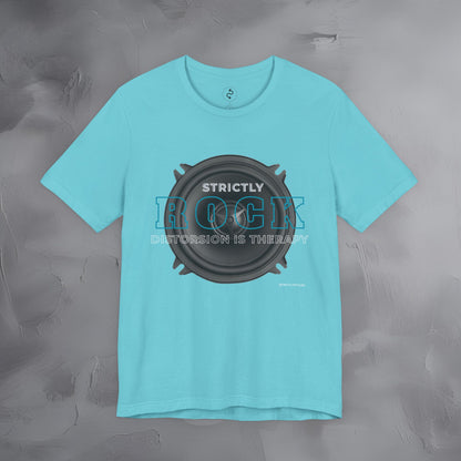 Strictly Rock T-Shirt – Guitar & Band Graphic Tee - Distortion Is Therapy