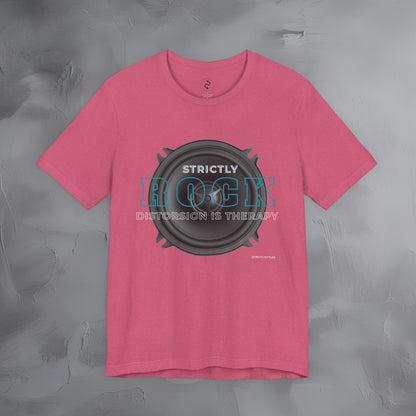 Strictly Rock T-Shirt – Guitar & Band Graphic Tee - Distortion Is Therapy