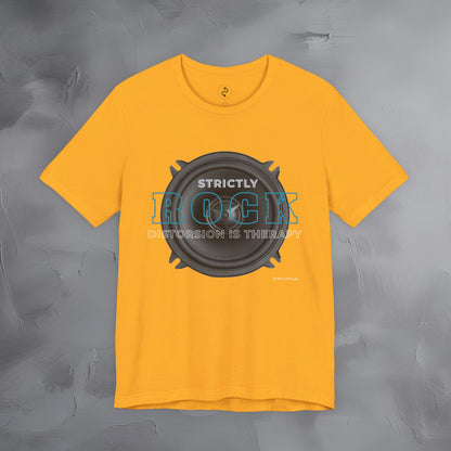 Strictly Rock T-Shirt – Guitar & Band Graphic Tee - Distortion Is Therapy