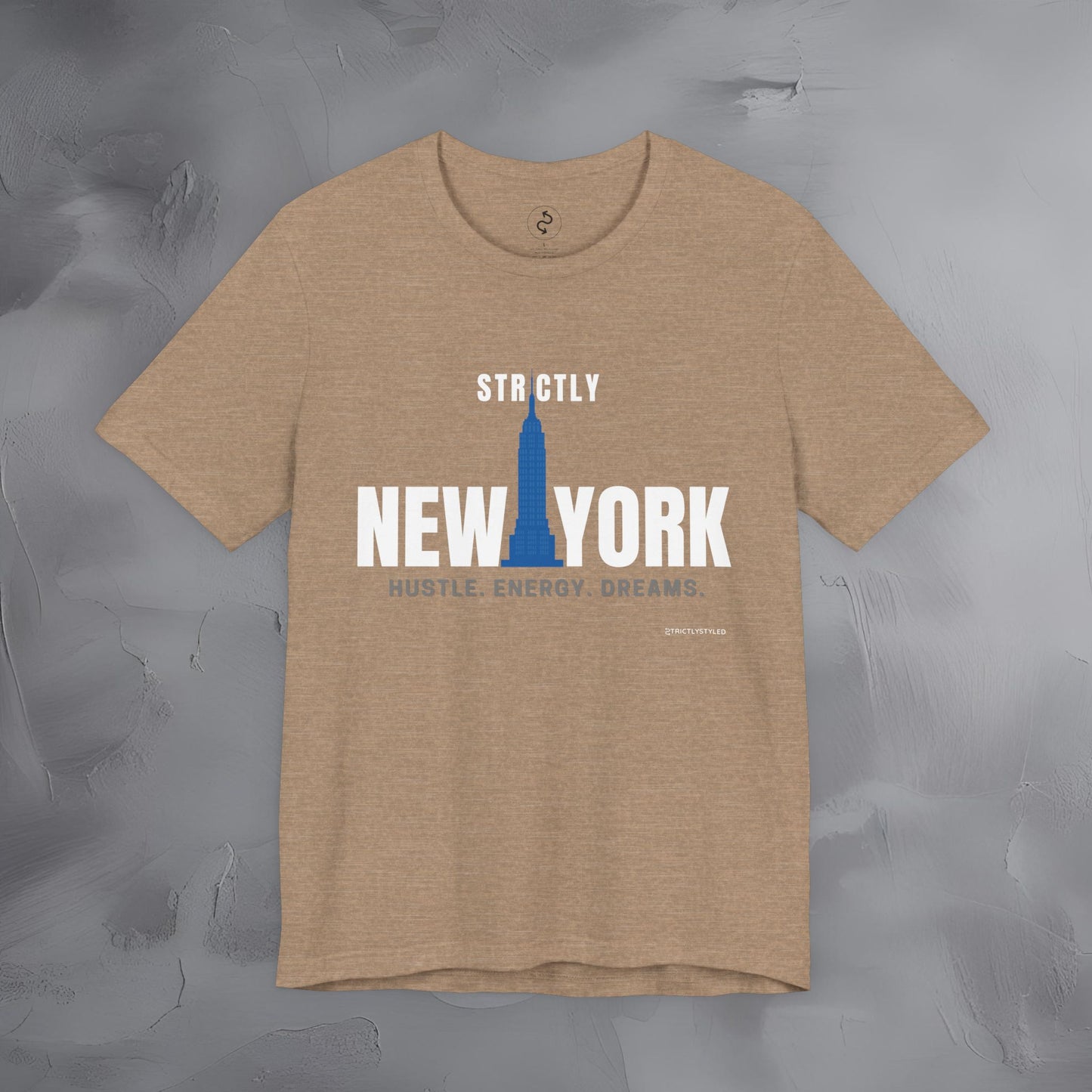 Strictly New York – Hustle, Energy, Dreams T-Shirt | NYC Streetwear Graphic Tee | Modern City Lifestyle Shirt
