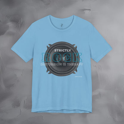 Strictly Rock T-Shirt – Guitar & Band Graphic Tee - Distortion Is Therapy