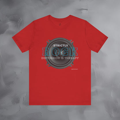 Strictly Rock T-Shirt – Guitar & Band Graphic Tee - Distortion Is Therapy