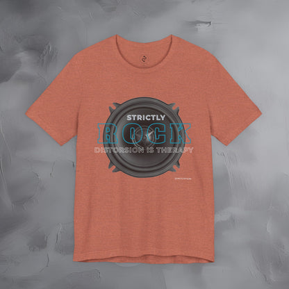 Strictly Rock T-Shirt – Guitar & Band Graphic Tee - Distortion Is Therapy