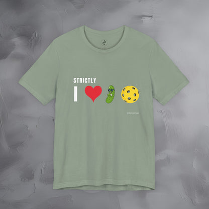 Strictly I Love Pickleball T-Shirt – Fun Pickle & Ball Graphic Tee