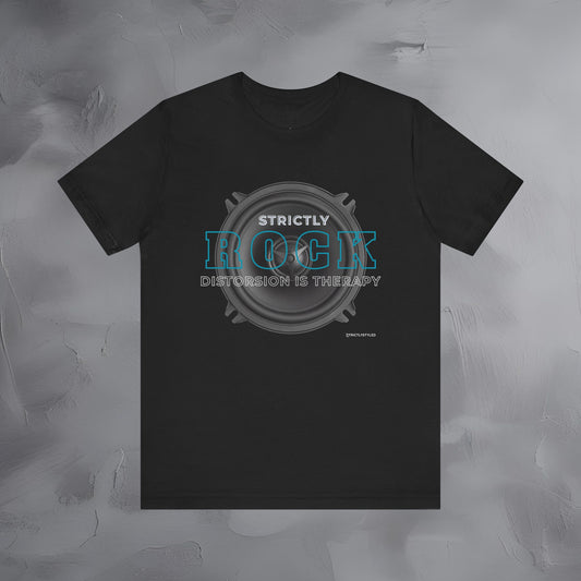 Strictly Rock T-Shirt – Guitar & Band Graphic Tee - Distortion Is Therapy