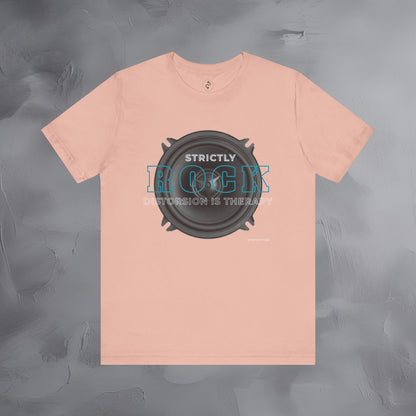 Strictly Rock T-Shirt – Guitar & Band Graphic Tee - Distortion Is Therapy