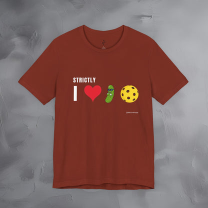 Strictly I Love Pickleball T-Shirt – Fun Pickle & Ball Graphic Tee