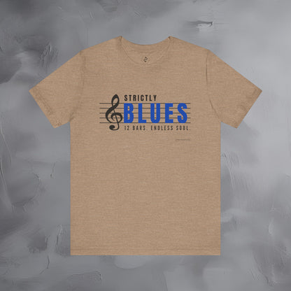 Strictly Blues – 12 Bars. Endless Soul. T-Shirt | Blues Music Graphic Tee | Musician Lifestyle Shirt