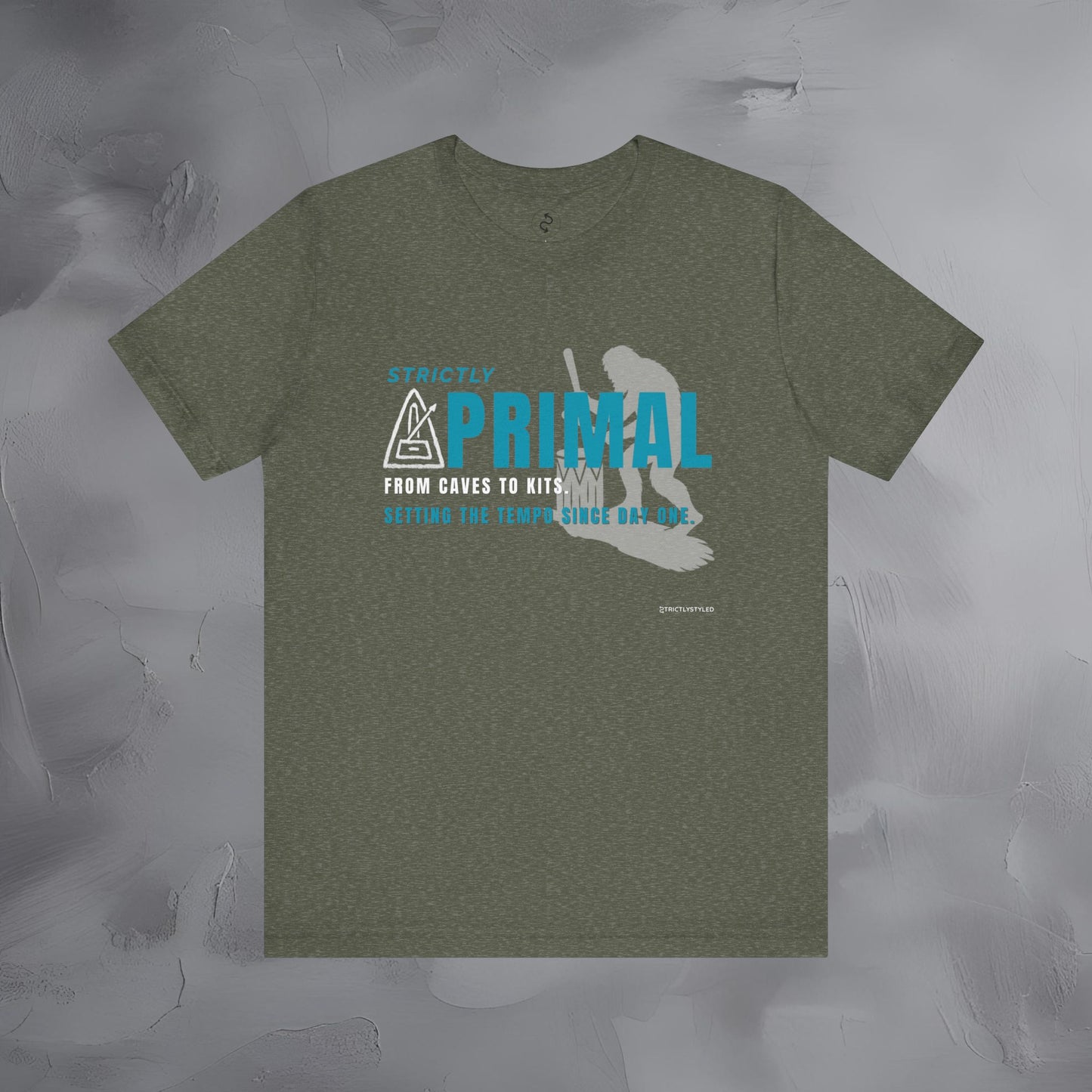 Strictly Primal T-Shirt – Drum & Rhythm Graphic Tee - From Cave to Kits