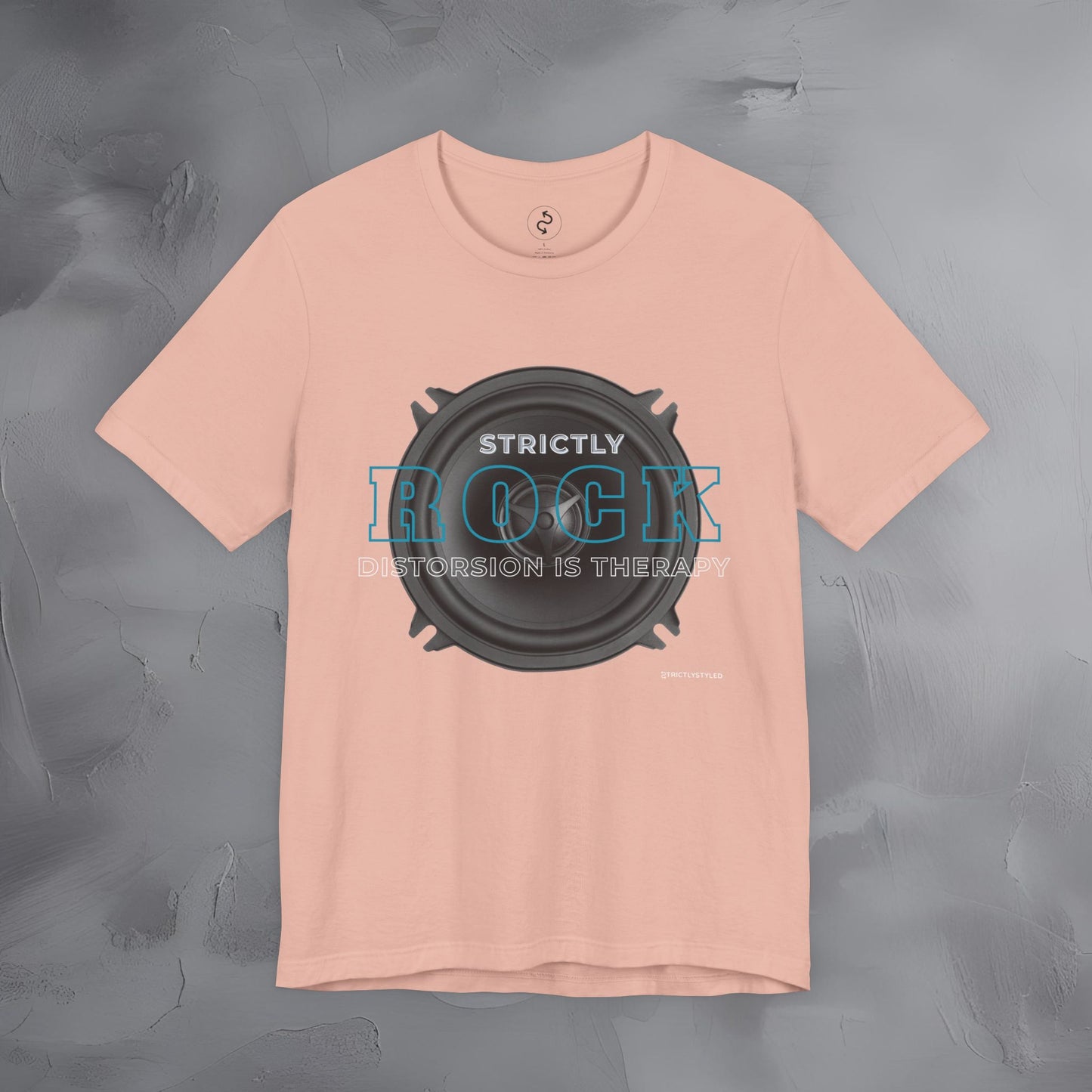 Strictly Rock T-Shirt – Guitar & Band Graphic Tee - Distortion Is Therapy