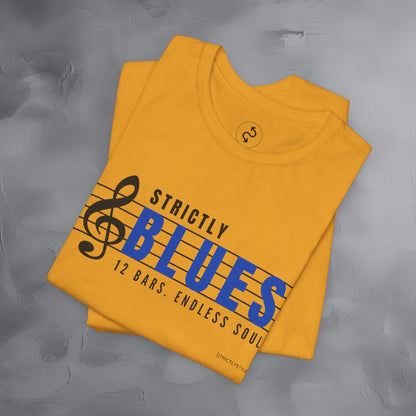 Strictly Blues – 12 Bars. Endless Soul. T-Shirt | Blues Music Graphic Tee | Musician Lifestyle Shirt
