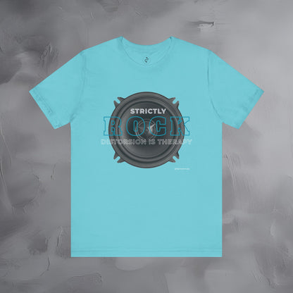 Strictly Rock T-Shirt – Guitar & Band Graphic Tee - Distortion Is Therapy