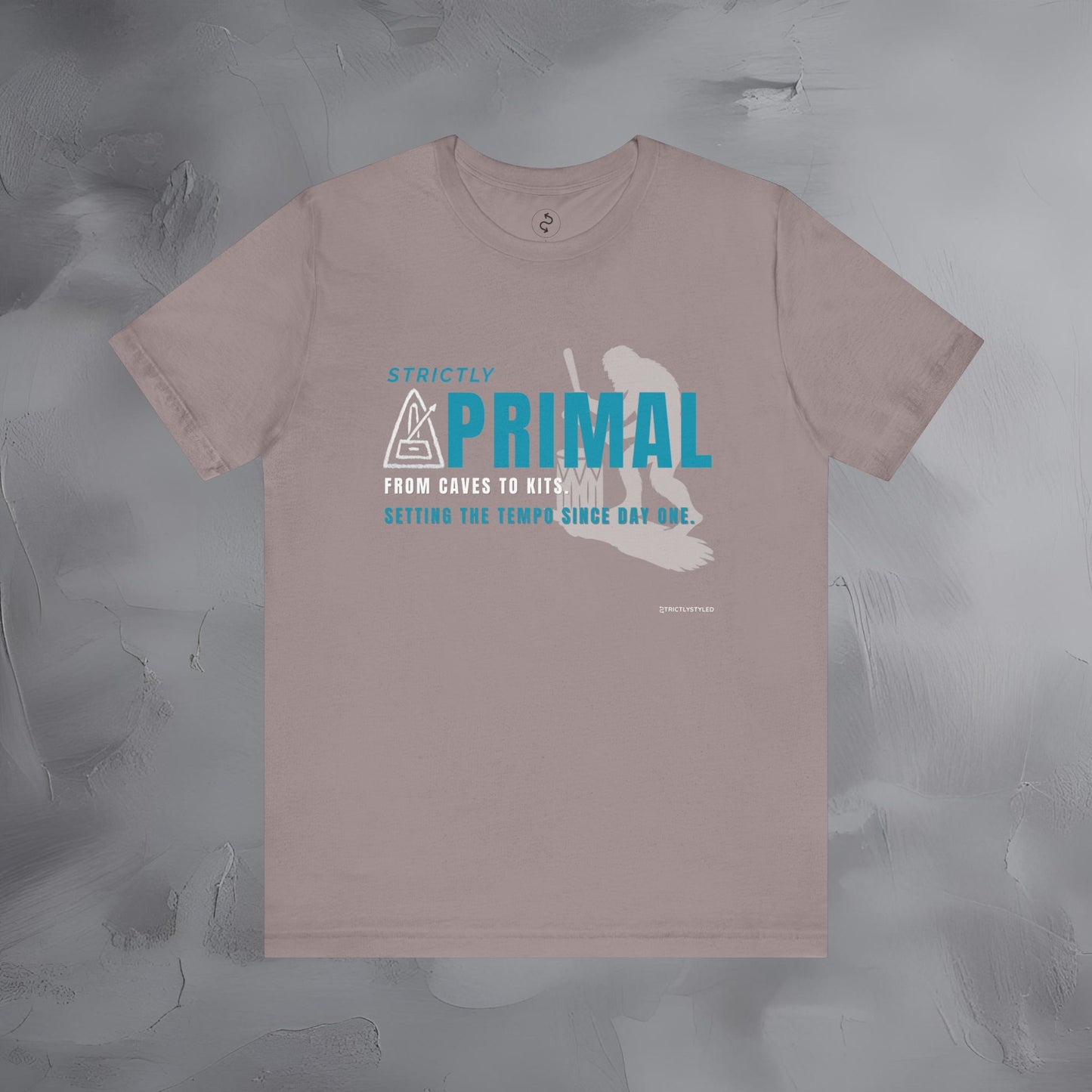 Strictly Primal T-Shirt – Drum & Rhythm Graphic Tee - From Cave to Kits