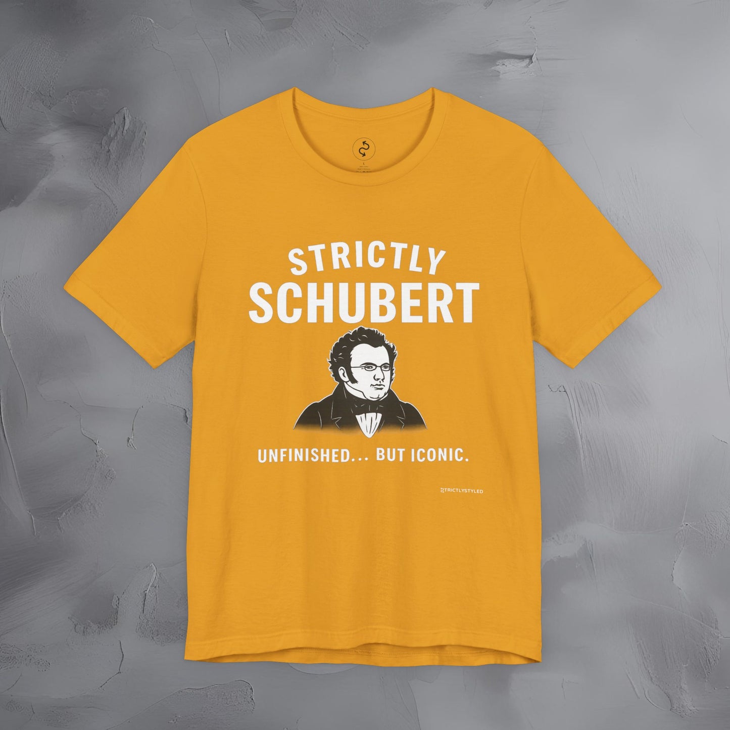 Strictly Schubert T-Shirt – Unfinished but Iconic Classical Music Tee