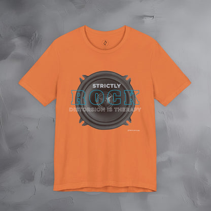 Strictly Rock T-Shirt – Guitar & Band Graphic Tee - Distortion Is Therapy