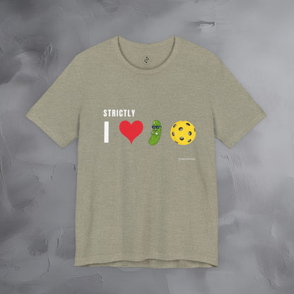 Strictly I Love Pickleball T-Shirt – Fun Pickle & Ball Graphic Tee