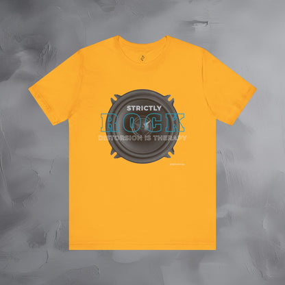 Strictly Rock T-Shirt – Guitar & Band Graphic Tee - Distortion Is Therapy