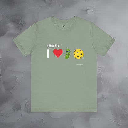 Strictly I Love Pickleball T-Shirt – Fun Pickle & Ball Graphic Tee