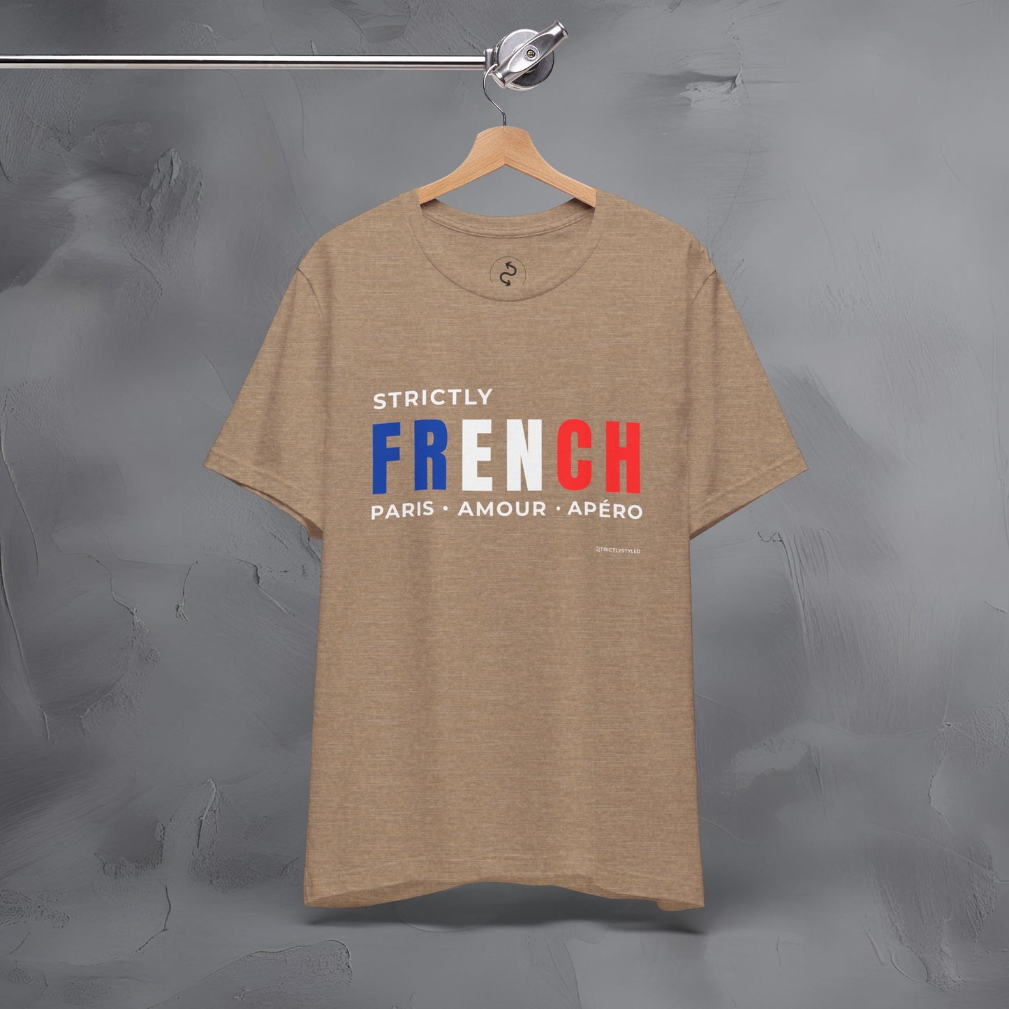 Strictly French – Paris, Amour, Apéro T-Shirt | French Lifestyle Graphic Tee | Parisian Culture Streetwear Shirt