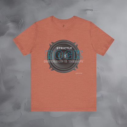 Strictly Rock T-Shirt – Guitar & Band Graphic Tee - Distortion Is Therapy