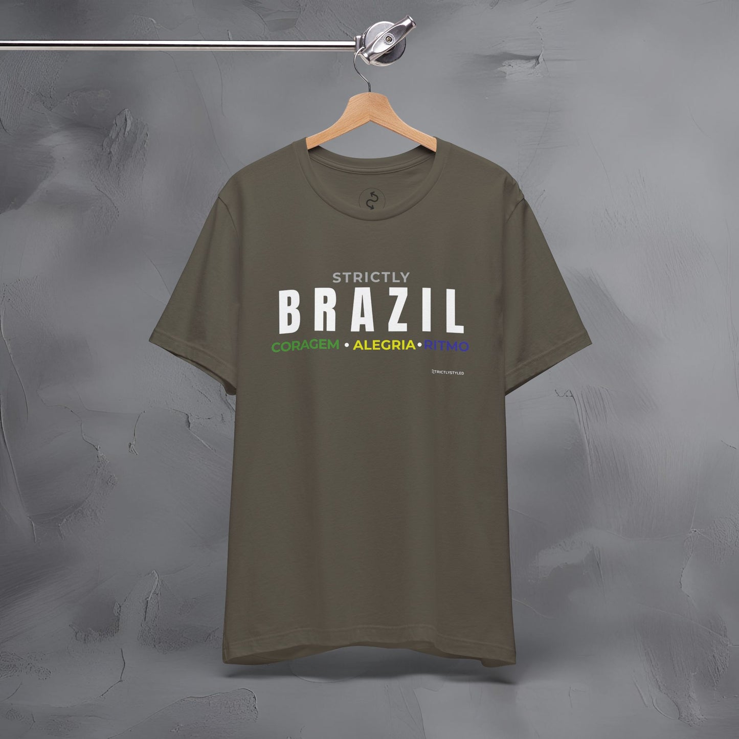 Strictly Brazil – Coragem, Alegria, Ritmo T-Shirt | Brazilian Culture Graphic Tee | Samba Carnival Lifestyle Shirt