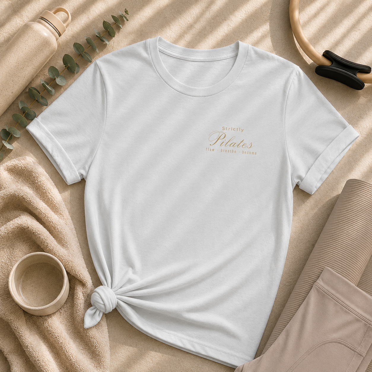Strictly Pilates Shirt | Flow Breathe Become Tee | Wellness Movement Apparel