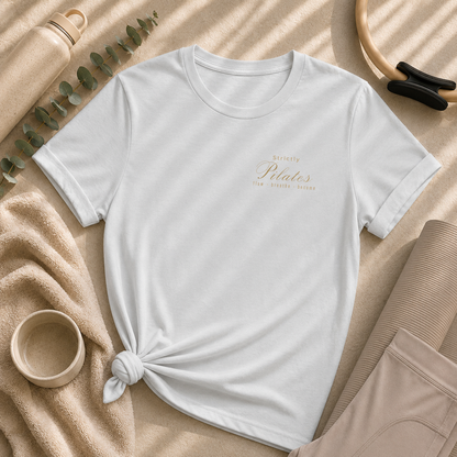 Strictly Pilates Shirt | Flow Breathe Become Tee | Wellness Movement Apparel