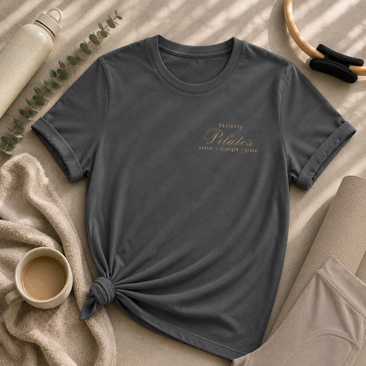 Strictly Pilates Shirt | Center Strength Grace Tee | Pilates Wellness Apparel