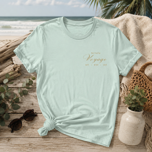 Strictly Voyage Shirt | Salt Wind And Soul Tee | Coastal Travel Lifestyle Apparel