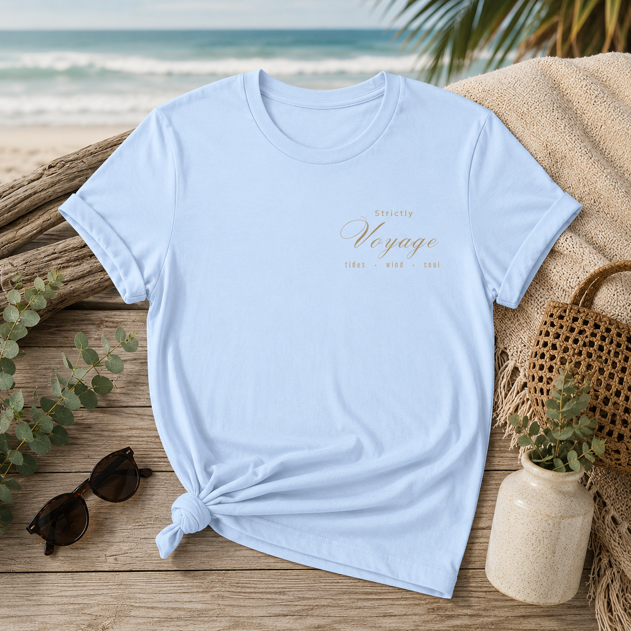 Strictly Voyage Shirt | Tides Wind And Soul Tee | Coastal Travel Lifestyle Apparel
