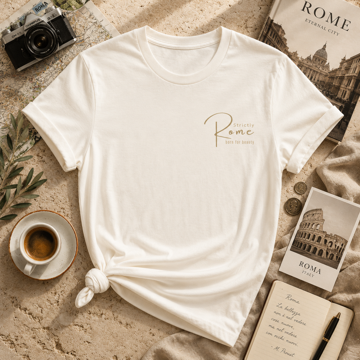 Strictly Rome Shirt | Born For Beauty Tee | Strictly Voyage Travel Apparel